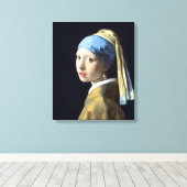 Johannes Vermeer Girl met een parel Canvas Afdruk (Insitu (Houten vloer))