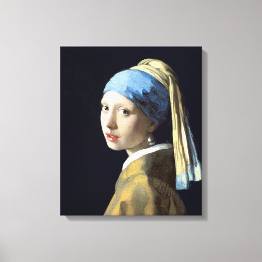 Johannes Vermeer Girl met een parel Canvas Afdruk (Voorkant)