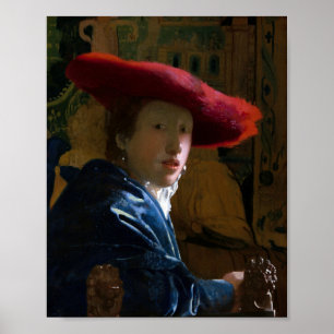 Johannes Vermeer - Girl with a Red Hat Poster