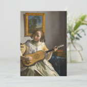 Johannes Vermeer - Guitar Player Bedankkaart (Staand voorkant)