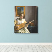 Johannes Vermeer - Guitar Player Canvas Afdruk (Insitu (Houten vloer))