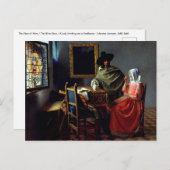 Johannes Vermeer - Het glas wijn Briefkaart (Voorkant / Achterkant)