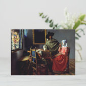 Johannes Vermeer - Het glas wijn Kaart (Staand voorkant)