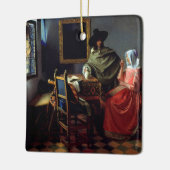 Johannes Vermeer - Het glas wijn Keramisch Ornament (Links)