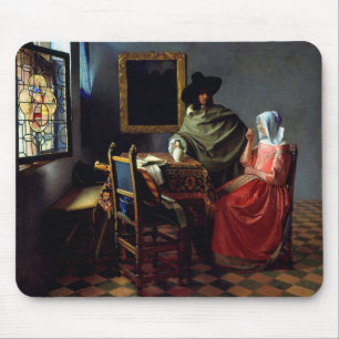 Johannes Vermeer - Het glas wijn Muismat