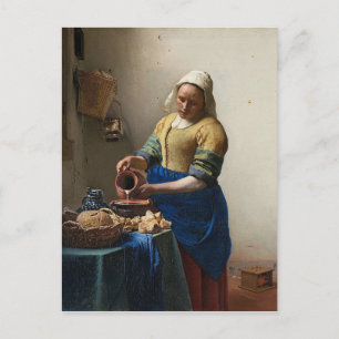 Johannes Vermeer - Het schilderen van de Milkmaid Briefkaart