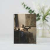 Johannes Vermeer - Jonge vrouw met een luit Briefkaart (Staand voorkant)