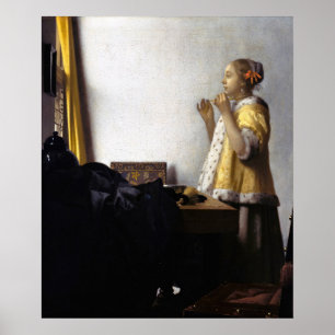Johannes Vermeer - Jonge vrouw met parelsnoer Poster