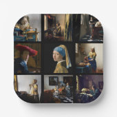 Johannes Vermeer - Masterstuks Grid Papieren Bordje (Voorkant)