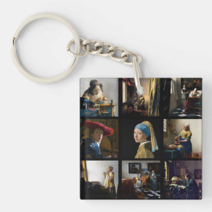 Johannes Vermeer - Masterstuks Grid Sleutelhanger