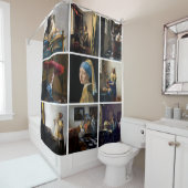 Johannes Vermeer - Masterstuks Grid Square Douchegordijn (In situ)
