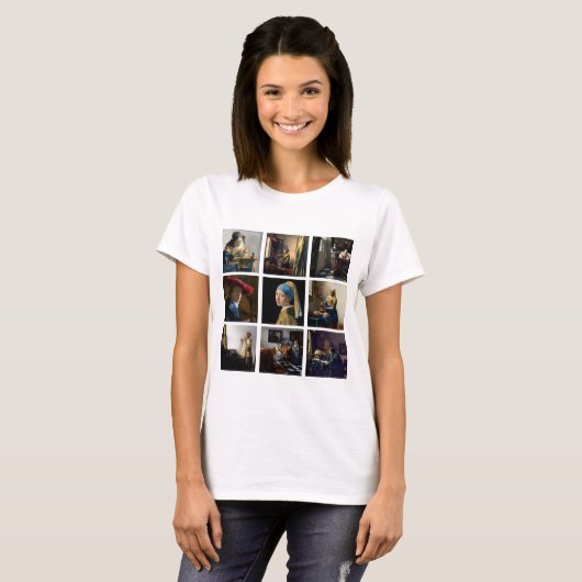 Johannes Vermeer - Masterstuks Grid T-shirt (Voorkant volledig)