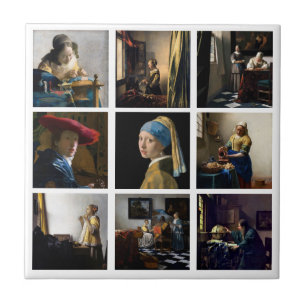 Johannes Vermeer - Masterstuks Grid Tegeltje