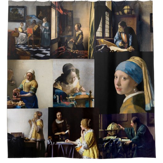 Johannes Vermeer - Masterstuks Patchwork Douchegordijn (Voorkant)