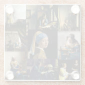 Johannes Vermeer - Masterstuks Patchwork Glazen Onderzetter (Achterkant)
