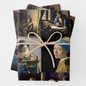 Johannes Vermeer - Masterstuks Patchwork Inpakpapier Vel (In situ)