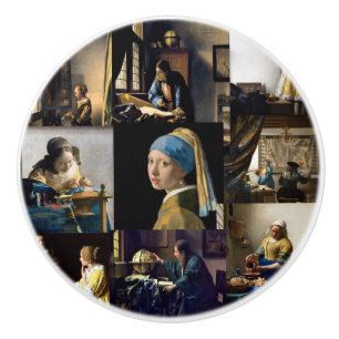 Johannes Vermeer - Masterstuks Patchwork Keramische Knop