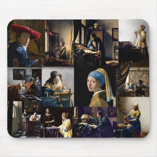 Johannes Vermeer - Masterstuks Patchwork Muismat (Voorkant)
