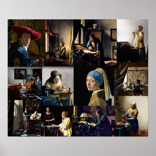 Johannes Vermeer - Masterstuks Patchwork Poster (Voorkant)