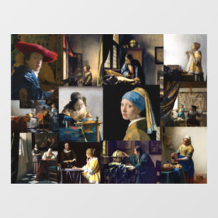 Johannes Vermeer - Masterstuks Patchwork Raamsticker