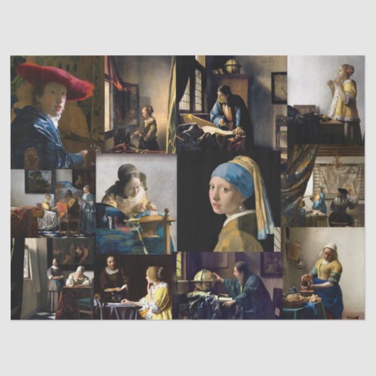 Johannes Vermeer - Masterstuks Patchwork Tissuepapier (Voorkant)