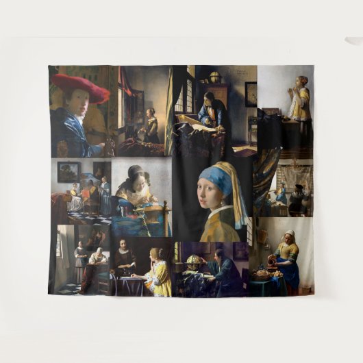 Johannes Vermeer - Masterstuks Patchwork Wandkleed (Voorkant (horizontaal))