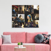 Johannes Vermeer - Masterwerken Patchwork Canvas Afdruk (Insitu (Woonkamer))