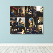 Johannes Vermeer - Masterwerken Patchwork Canvas Afdruk (Insitu (Houten vloer))