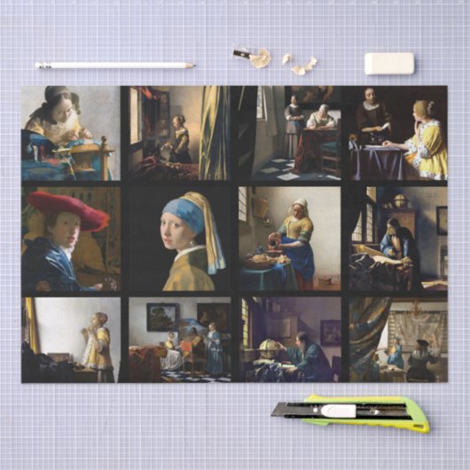Johannes Vermeer - Masterwerken Raster Tissuepapier (Craft)
