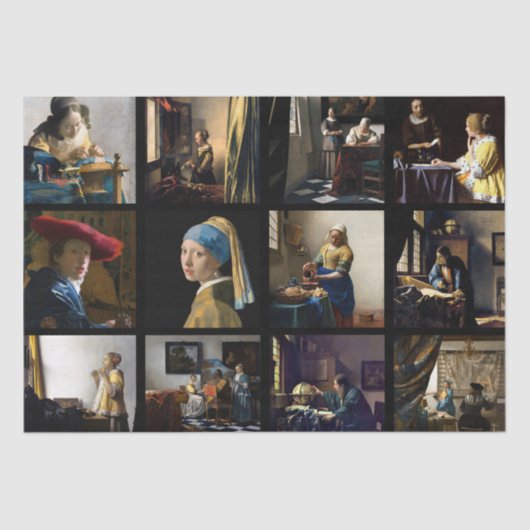 Johannes Vermeer - Masterwerken Raster Tissuepapier (Voorkant)