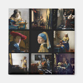 Johannes Vermeer - Meesterwerken Raster Magneet (Voorkant)