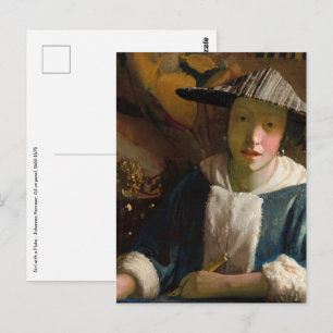 Johannes Vermeer - Meisje met een fluit Briefkaart