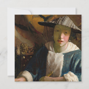 Johannes Vermeer - Meisje met een Flute Kaart