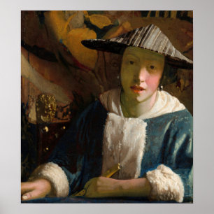Johannes Vermeer - Meisje met een Flute Poster
