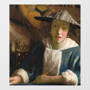 Johannes Vermeer - Meisje met een Flute Raamsticker