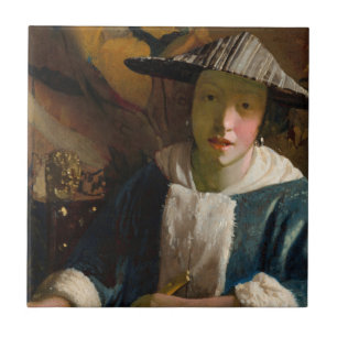 Johannes Vermeer - Meisje met een Flute Tegeltje