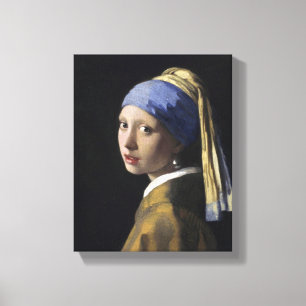 Johannes Vermeer - Meisje met een parel Canvas Afdruk
