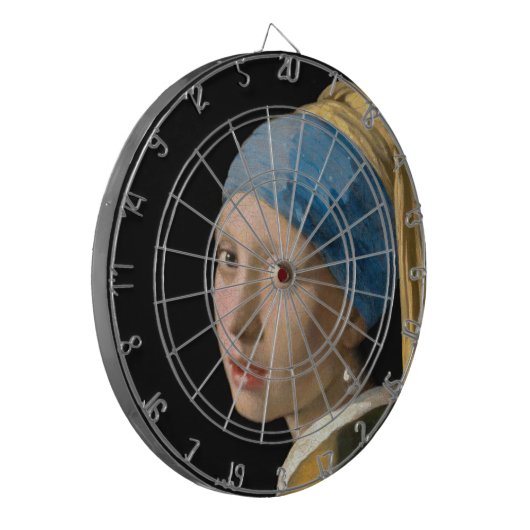 Johannes Vermeer - Meisje met een parel Dartbord (Voorkant Links)