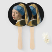 Johannes Vermeer - Meisje met een parel Handwaaier (Voorkant en achterkant)
