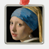 Johannes Vermeer - Meisje met een parel Metalen Ornament (Voorkant)