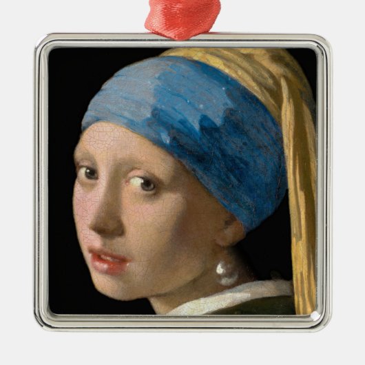 Johannes Vermeer - Meisje met een parel Metalen Ornament (Voorkant)