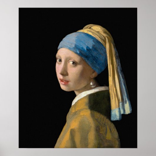 Johannes Vermeer - Meisje met een parel Poster (Voorkant)