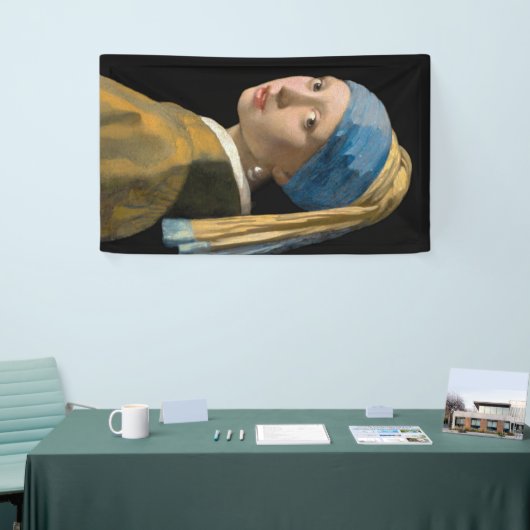 Johannes Vermeer - Meisje met een parel Spandoek (Beurs)