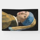 Johannes Vermeer - Meisje met een parel Spandoek (Horizontaal)