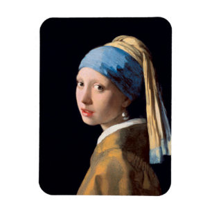 JOHANNES VERMEER - Meisje met een parel van 1665 Magneet