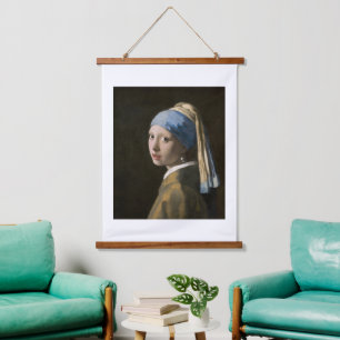 Johannes Vermeer, Meisje met een parelaar Hangend Wandkleed