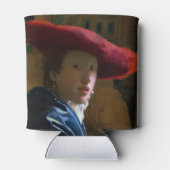 Johannes Vermeer - Meisje met een rood Pet Blikjeskoeler (Achterkant)