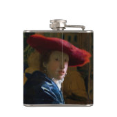 Johannes Vermeer - Meisje met een rood Pet Heupfles (Achterkant)