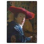 Johannes Vermeer - Meisje met een rood Pet Klembord (Achterkant)