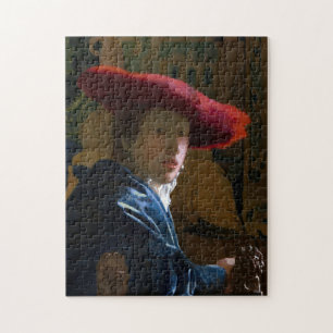 Johannes Vermeer - Meisje met een rood Pet Legpuzzel